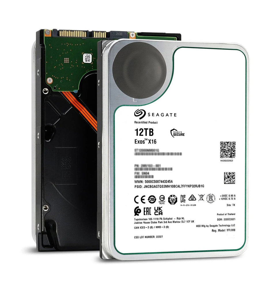 Seagate Exos X16 12TB SAS 12Gb/s 7200RPM 256MB Cache (512e / 4Kn / SED-FIPS) Enterprise 3.5-inch Internal Hard Drive - ST12000NM008G