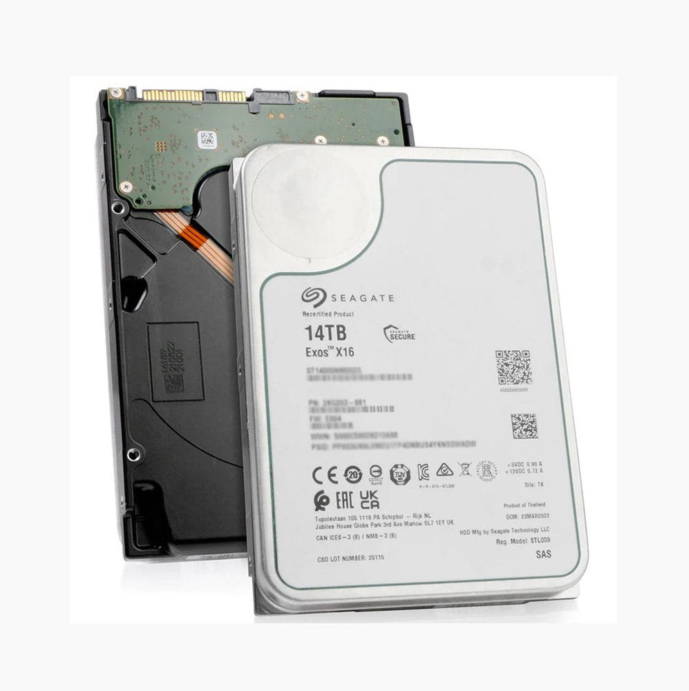 Seagate Exos X16 14TB SAS 12Gb/s 7200RPM 256MB Cache (512e / 4Kn / SED) Enterprise 3.5-inch Internal Hard Drive - ST14000NM004G