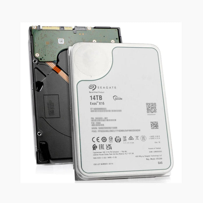Seagate Exos X16 14TB SATA 6Gb/s 7200RPM 256MB Cache (512e / 4Kn / SED) Enterprise 3.5-inch Internal Hard Drive - ST14000NM003G