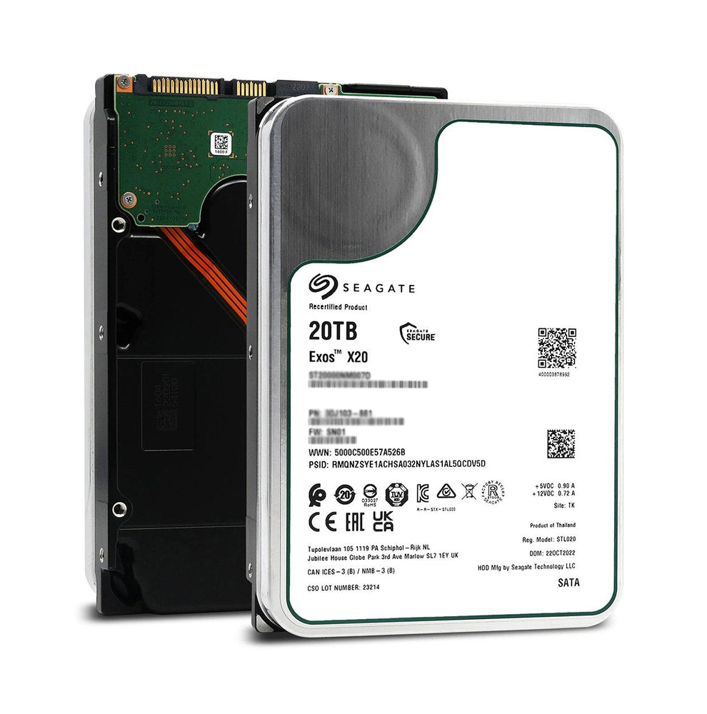 Seagate Exos X20 20TB SAS 12Gb/s 256MB Cache (512e / 4Kn / SED-FIPS) Enterprise 3.5-inch Internal Hard Drive - ST20000NM005D