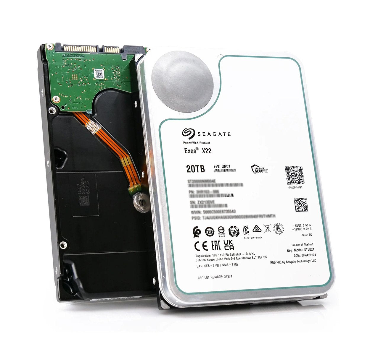 Seagate Exos X22 20TB SAS 12Gb/s 7200RPM 512MB Cache (512e / 4Kn / SED-FIPS) Enterprise 3.5-inch Internal Hard Drive - ST20000NM002E