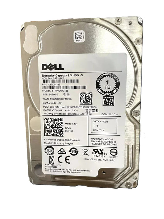 Seagate ST1000NX0423 1TB 7.2K SATA-6Gbps 2.5inch HDD Dell OEM | USED