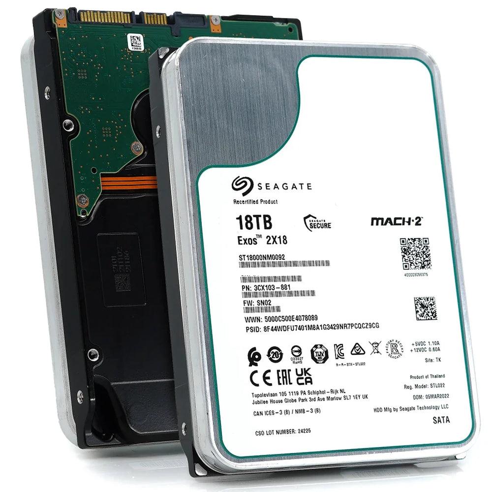 Seagate ST18000NM0092 Exos 2x18 18tb 7200rpm Sas-12gbps 256mb Buffer 3.5inch Mach.2 HDD | USED