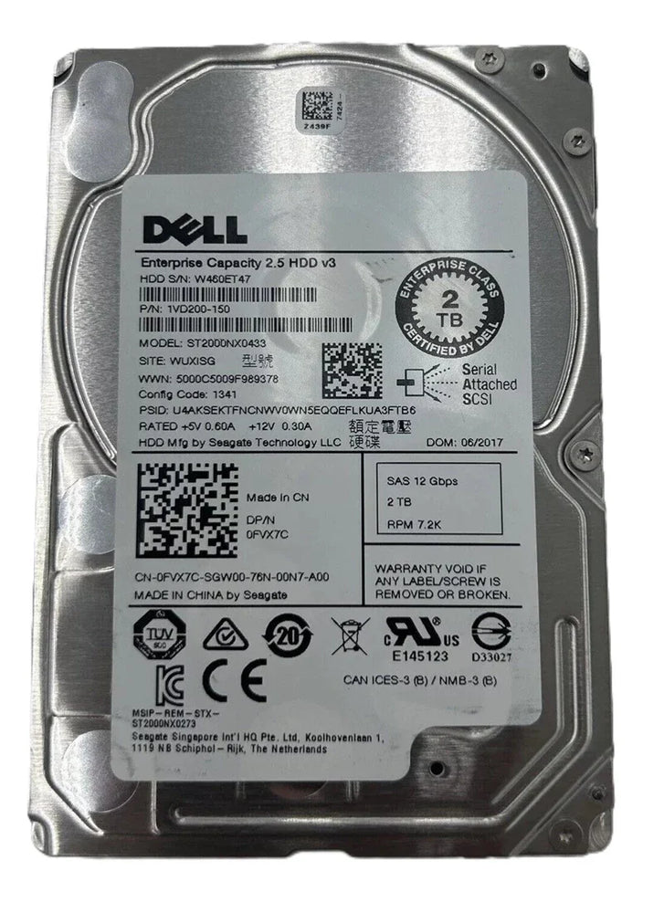 Seagate ST2000NX0433 2TB 7.2K SAS-12Gb/s 2.5inch HDD Dell OEM | USED