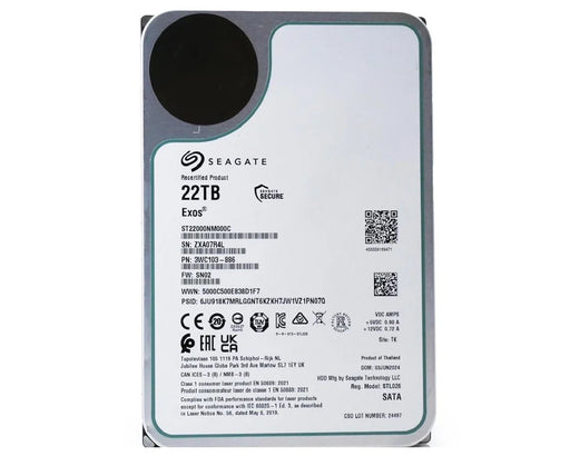 Seagate ST22000NM000C Exos 22TB SATA 6Gb/s 512e CMR 3.5inch Hard Disk drive | USED