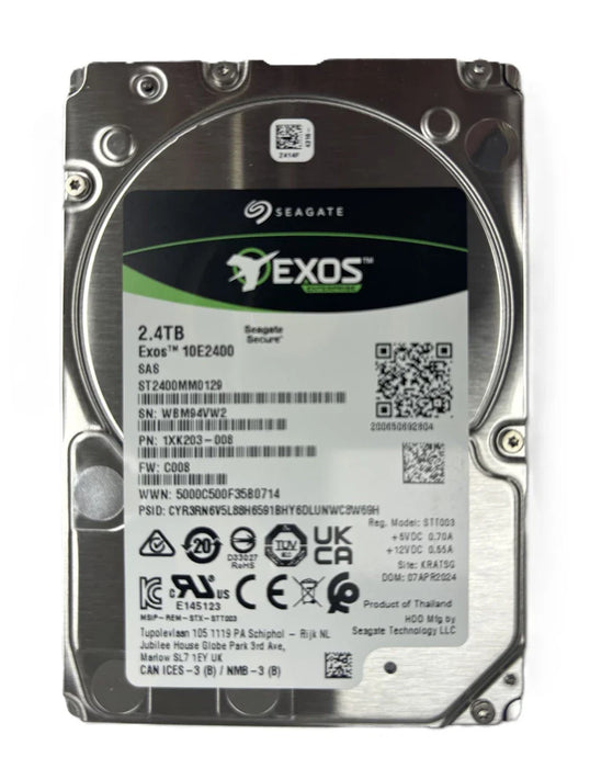 Seagate ST2400MM0129 Exos 10E2400 2.4TB SAS-12Gbps 512e 2.5inch HDD Brand New | USED