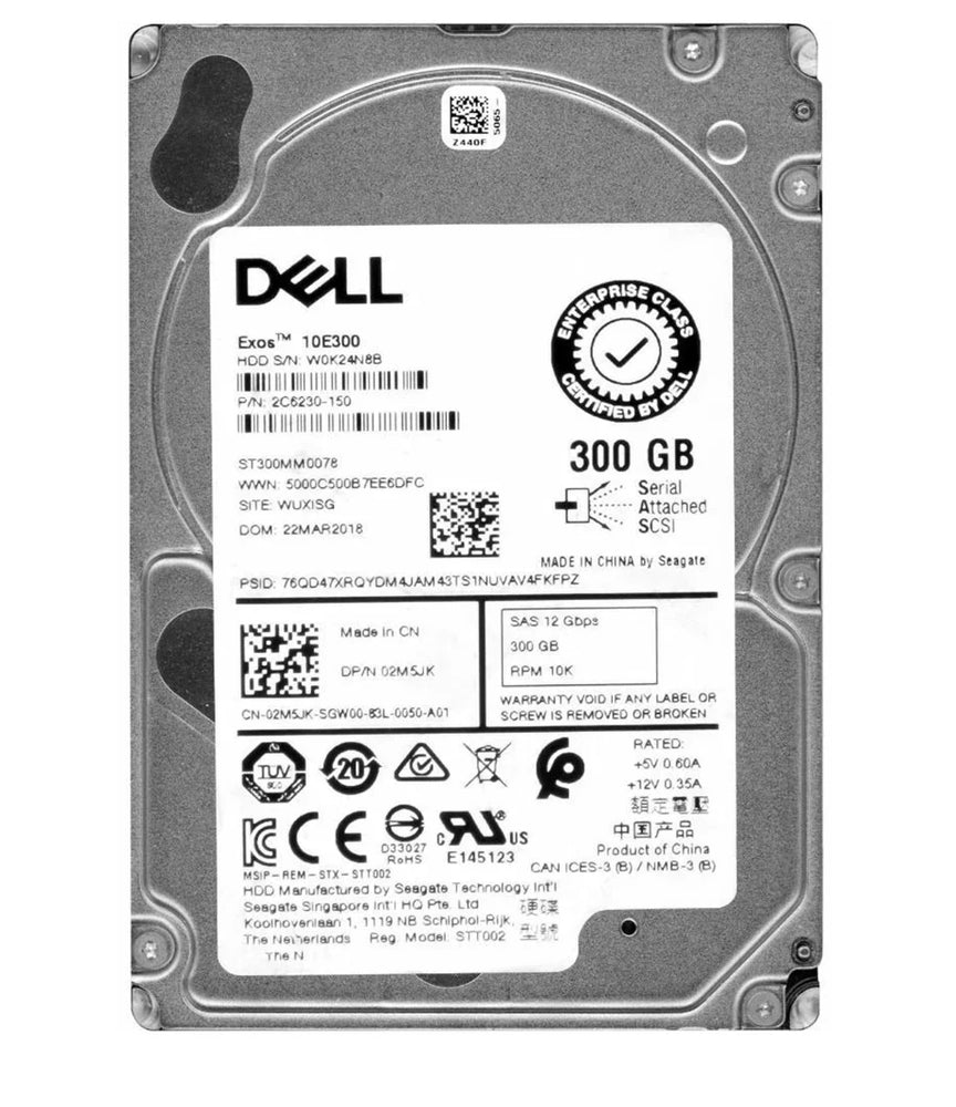 Seagate ST300MM0078 300gb 10K Rpm SAS 12Gb/s 2.5inch Hard Drive Dell OEM | USED