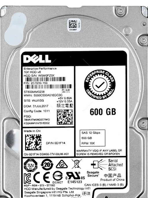Seagate ST600MM0238 600GB 10K RPM SAS 12.0Gb/S 2.5inch Internal HDD Brand New Dell OEM | USED