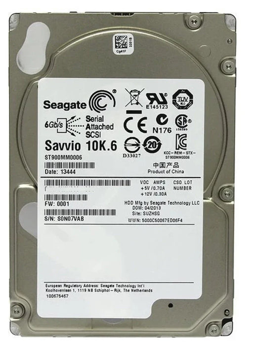 Seagate Savvio 10K.6 ST900MM0006 900GB 10K RPM SAS 6Gb/S 2.5inch HDD | USED