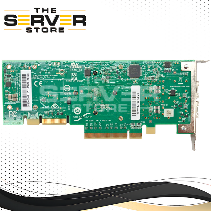 Solarflare XtremeScale X2522-10G Dual Port 10 Gigabit Ethernet (10GbE) SFP+ Server Adapter with Low Profile Bracket. P/N: SR220.