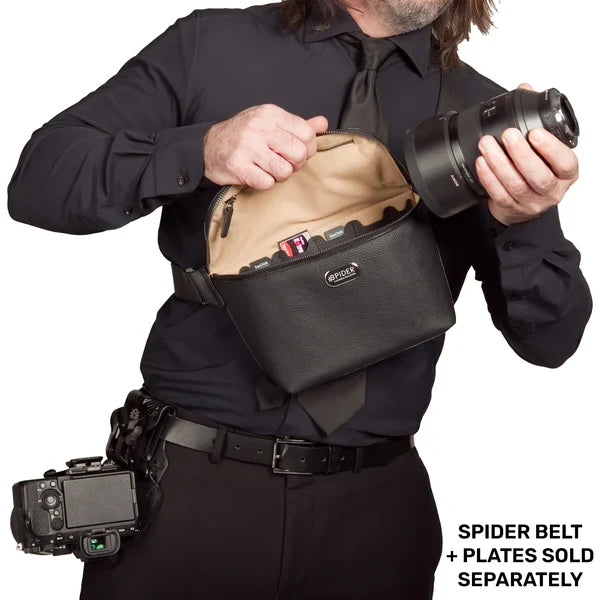 1540: SpiderPro Leather Sling Pouch - Black