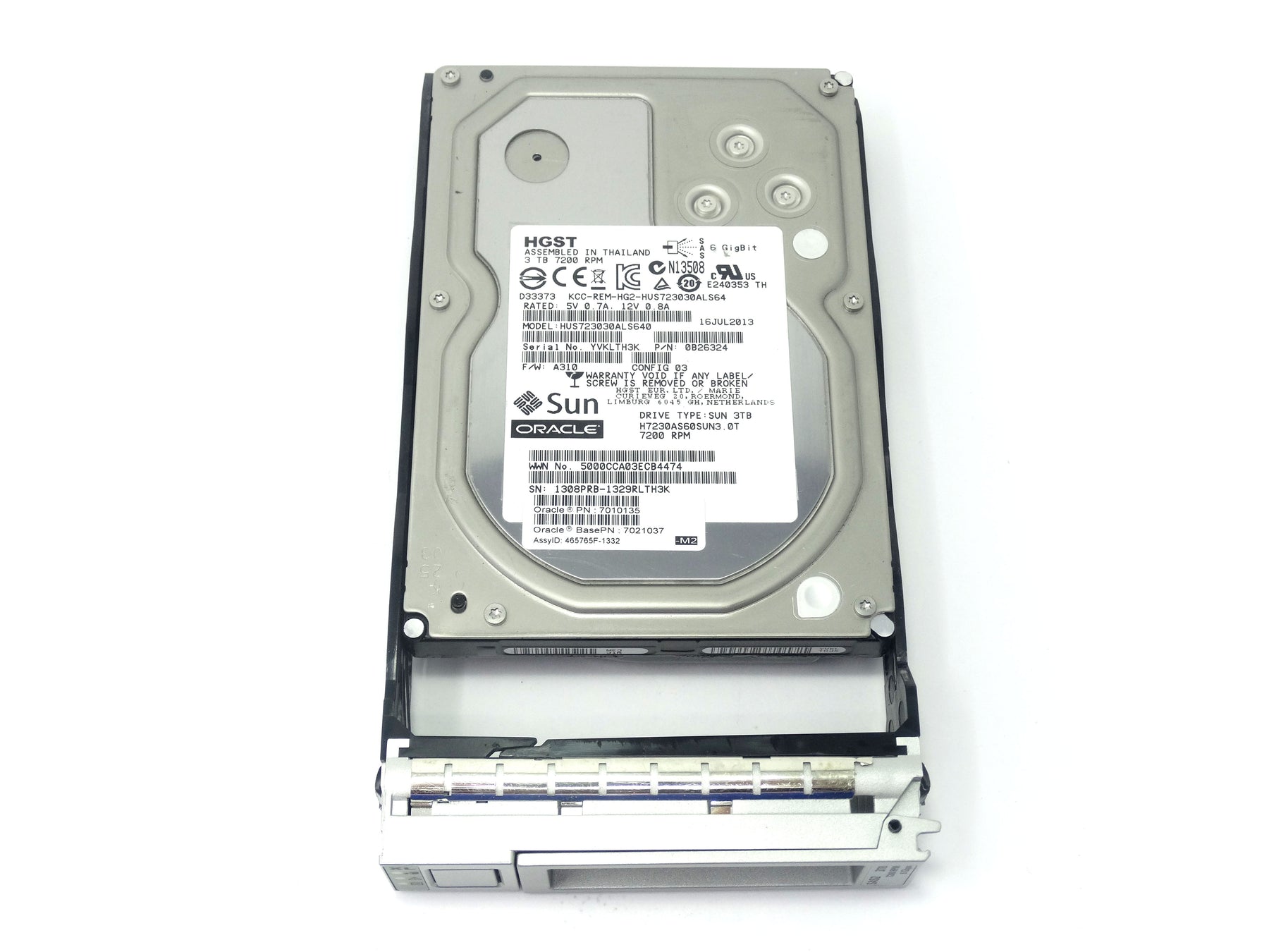 Sun Oracle 3TB 7.2K 6Gbps SAS 3.5'' Hard Drive (KCC-REM-HG2-HUS723030ALS64)