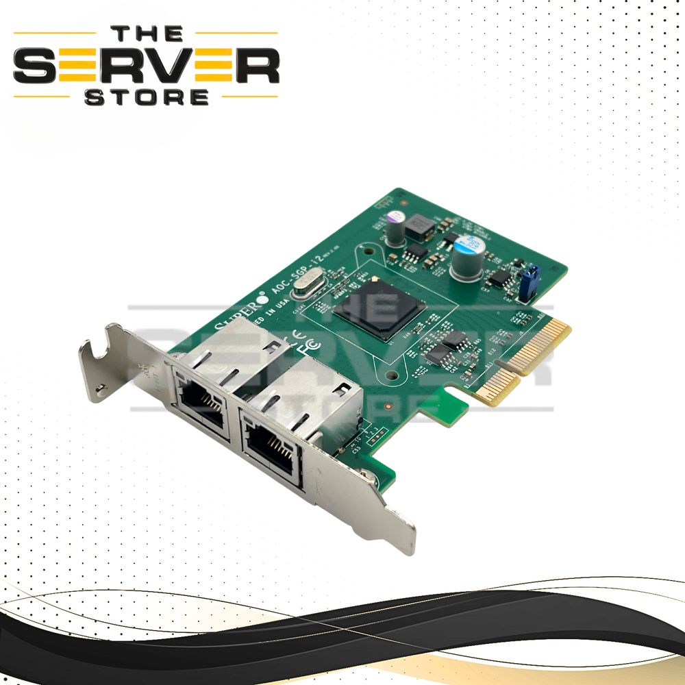 (LOT OF 100) Supermicro 2 Port J-45 Intel i350 GbE PCIe Gigabit NIC Card AOC-SGP-I2