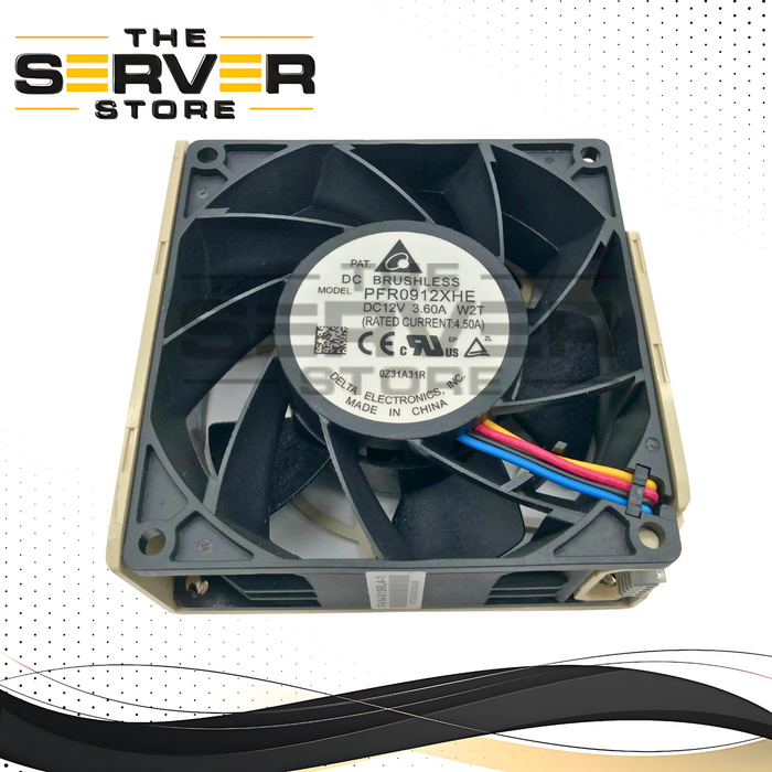 Supermicro 92x38mm 11,500 RPM High-Speed Hot-Swap System Cooling Fan. OEM by Delta. P/N: 672042424344, PFR0912XHE-W2T, FAN-0199L4-1.