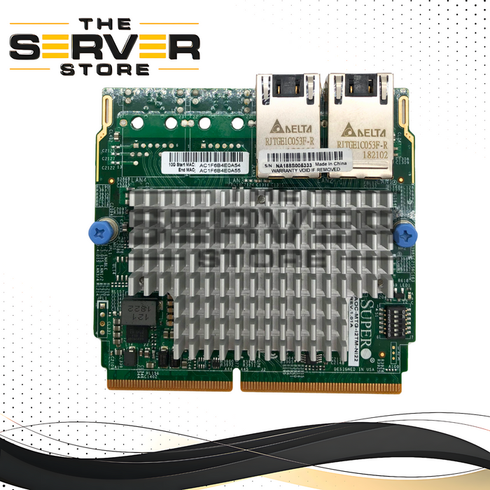 Supermicro Dual-Port 10GBASE-T RJ-45 SIOM Network Adapter based on Intel X550 Controller. P/N: AOC-MTG-i2TM-Ni22.