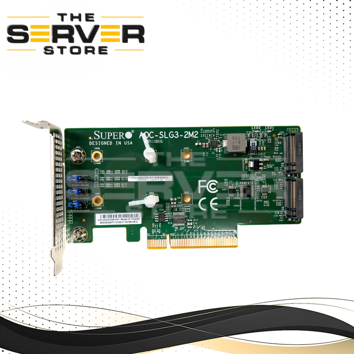 Supermicro Dual-Port M.2 NVMe SSD PCIe 3.0 x8 Host Adapter Card P/N: AOC-SLG3-2M2.