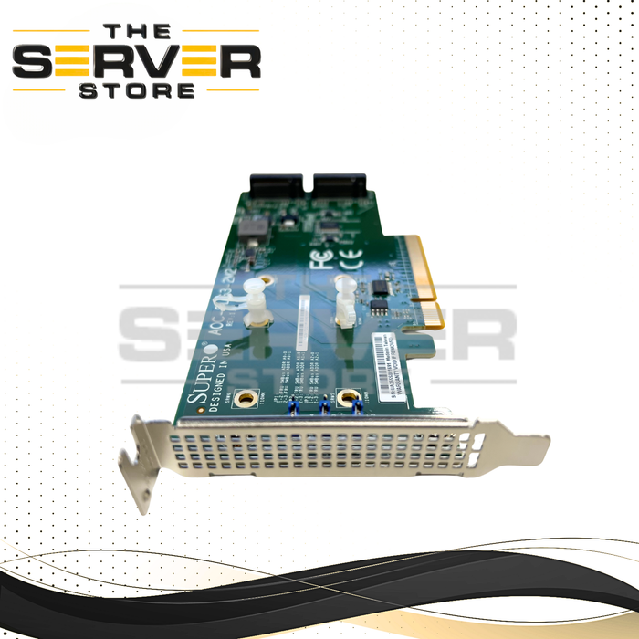 Supermicro Dual-Port M.2 NVMe SSD PCIe 3.0 x8 Host Adapter Card P/N: AOC-SLG3-2M2.