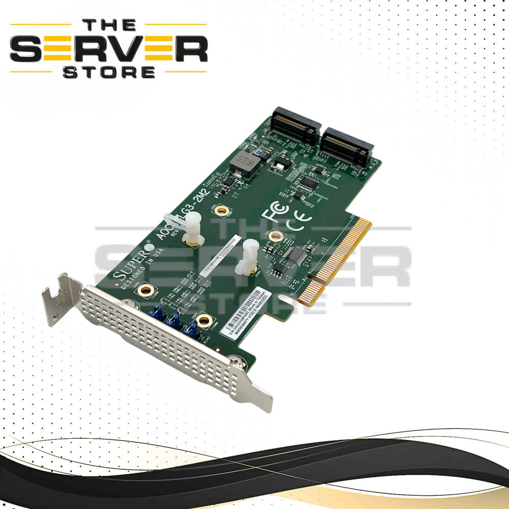 Supermicro Dual-Port M.2 NVMe SSD PCIe 3.0 x8 Host Adapter Card P/N: AOC-SLG3-2M2.