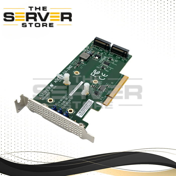 Supermicro Dual-Port M.2 NVMe SSD PCIe 3.0 x8 Host Adapter Card P/N: AOC-SLG3-2M2.
