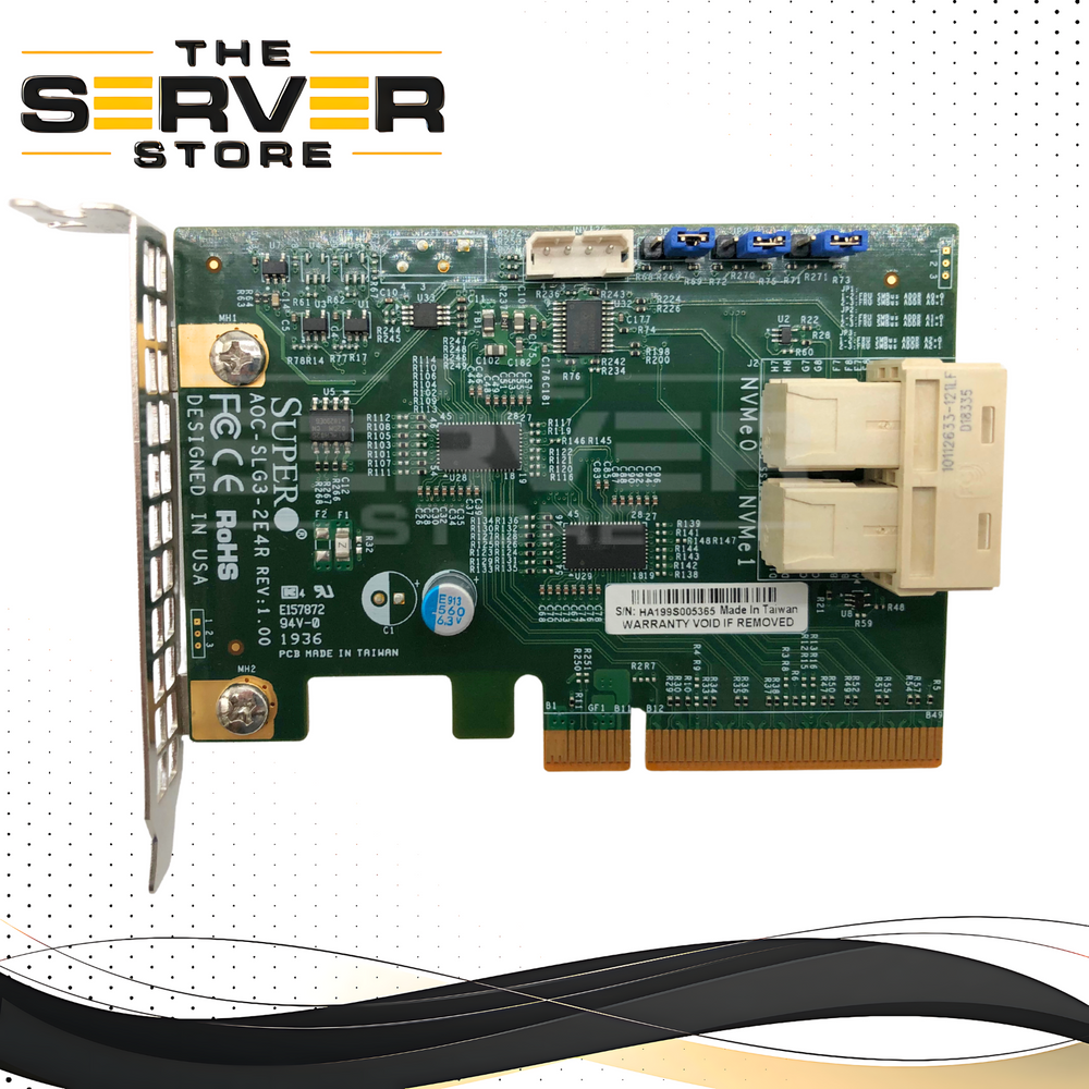 Supermicro Dual-Port PCIe Gen3 x4 NVMe Host Bus Adapter LP AOC-SLG3-2E4R