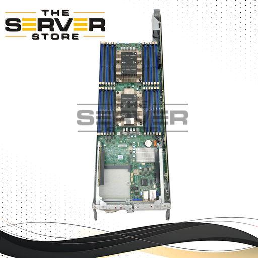 Supermicro X11DPT-B Dual LGA3647 Socket P Motherboard for Xeon Scalable CPUs with Heatsinks (Barebones). Front I/O Board, Riser, Backplane Adapter Included. P/N: X11DPT-B.