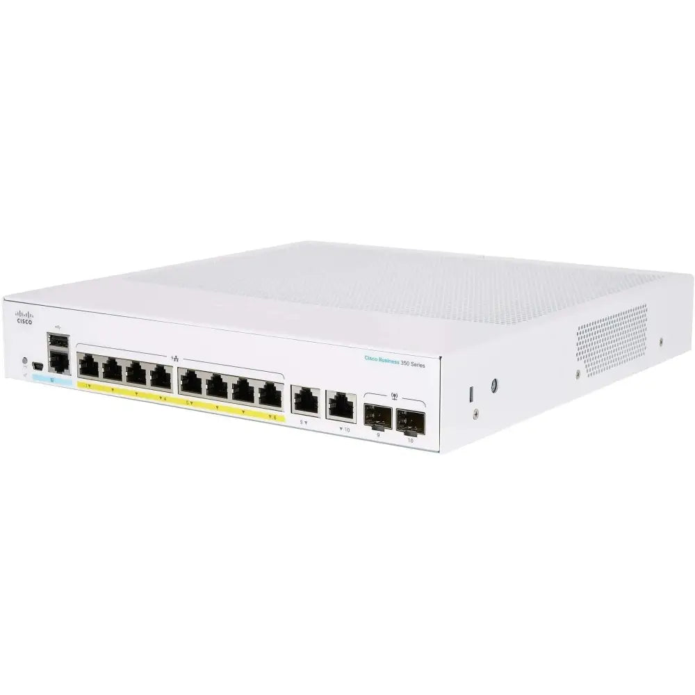 Cisco CBS350-8FP-2G-NA 8-Port PoE+ Gigabit Managed Switch 120W 2x SFP Combo - Refurbished