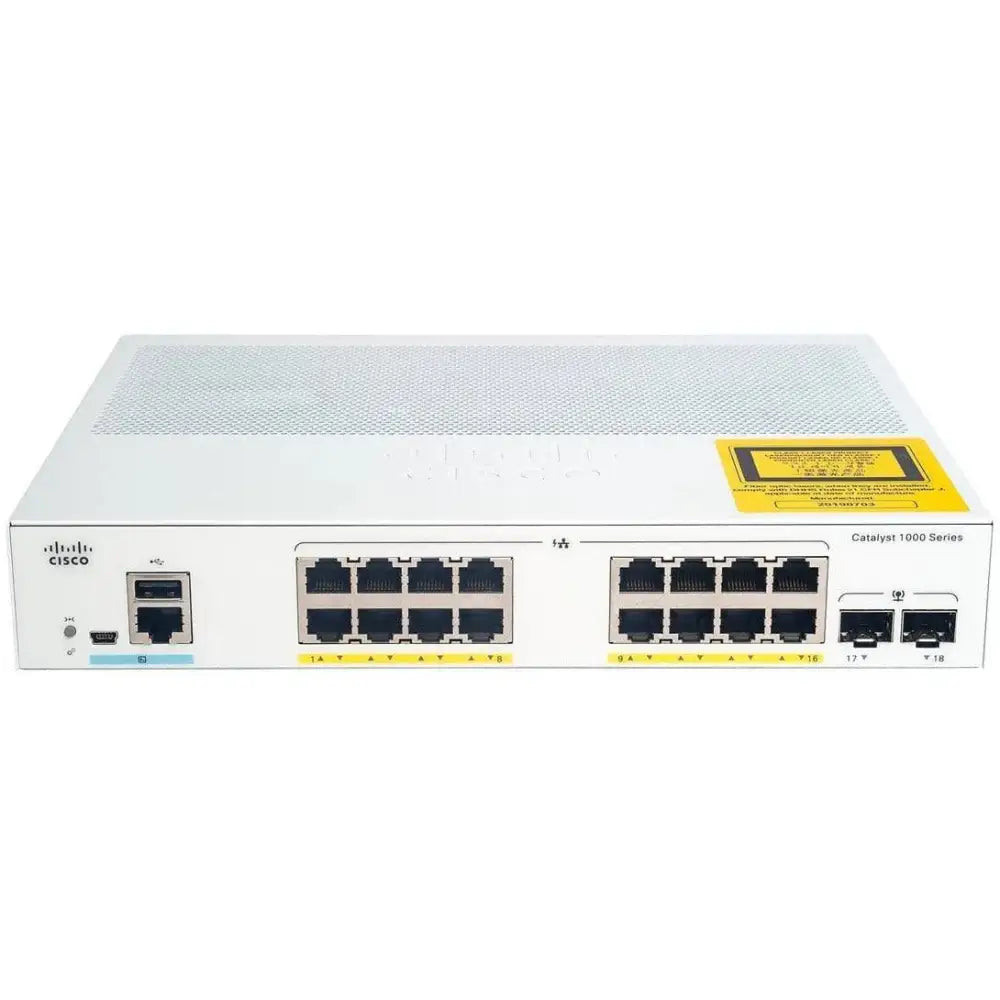 Cisco Catalyst 1000 C1000-16P-2G-L 16-Port Gigabit PoE+ Managed Switch 120W 2x SFP - Refurbished