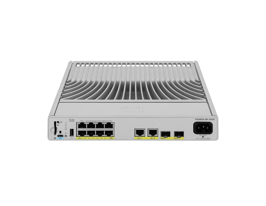 Cisco Catalyst C9200CX-8P-2X2G-E 8-Port PoE+ Compact Switch, 2x 10G + 2x 1G Uplinks, Network Essentials