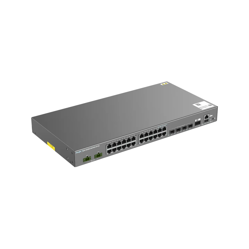 Ruijie RG-IS5200-24GT4XS-UP-DC Industrial 24-Port PoE+ Switch 4×10G Uplinks