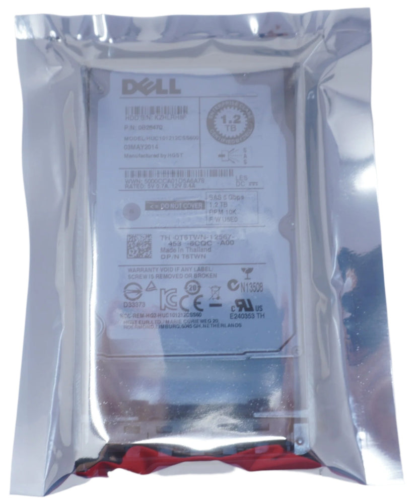 T6TWN Dell 1.2TB 10K RPM 6Gb/s SAS 2.5 Hard Drive HUC101212CSS600