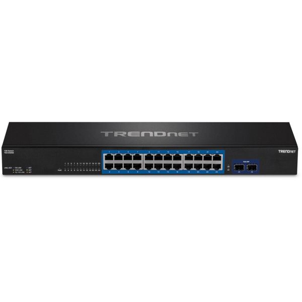 TEG-30262 - TRENDnet 24-Ports 10/100/1000BASE-T Ethernet Layer 2 Rack-mountable Network Switch with 2-Ports SFP+