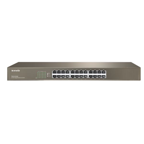 TEG1124P-24-250W - Tenda 24-Ports 10/100/1000BASE-T Ethernet Rack-mountable Network Switch