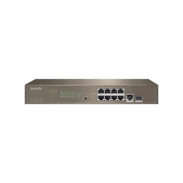 TEG5310P-8-150W - Tenda 8-Ports 10/100/1000BASE-T Ethernet Managed Network Switch with Single-Port SFP