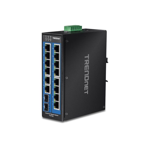 TI-G162 - TRENDnet Industrial Gigabit 14-Ports 1000BASE-T Ethernet Layer 2 DIN Rail-mountable Managed Network Switch with 2-Ports SFP
