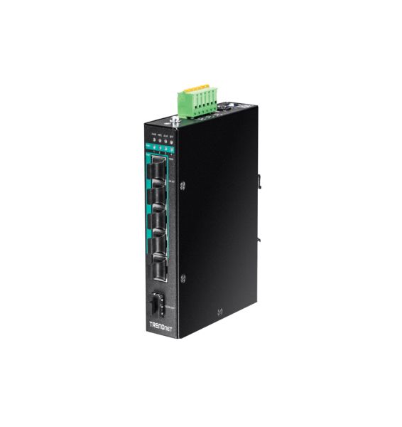 TI-PG541 - TRENDnet Hardened Industrial 5-Ports 10/100/1000BASE-T PoE+ Layer 2 Rail-mountable Managed Network Switch with Single-Port SFP
