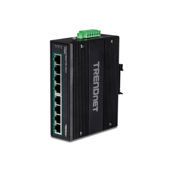 TI-PG80B - TRENDnet Industrial Gigabit 8-Ports 10/100/1000BASE-T PoE+ Layer 2 DIN Rail-mountable Managed Network Switch