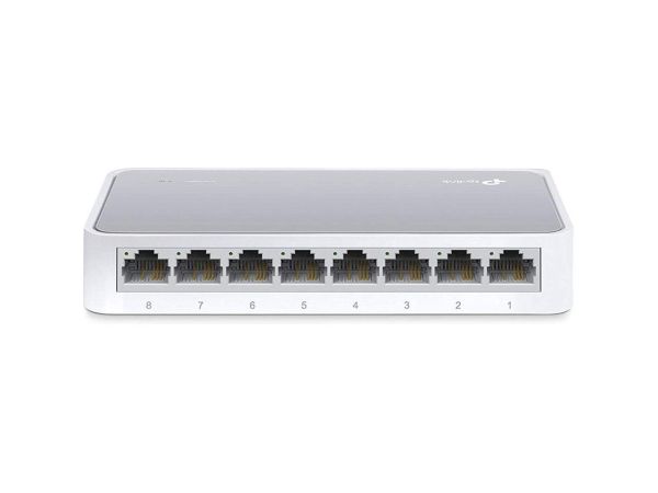 TL-SG1006PP - TP-Link 8 Port Fast Ethernet Switch | Desktop Ethernet Splitter | Ethernet Hub | Plug and Play | Fanless Quiet | Unmanaged (TL-SF1008D), White