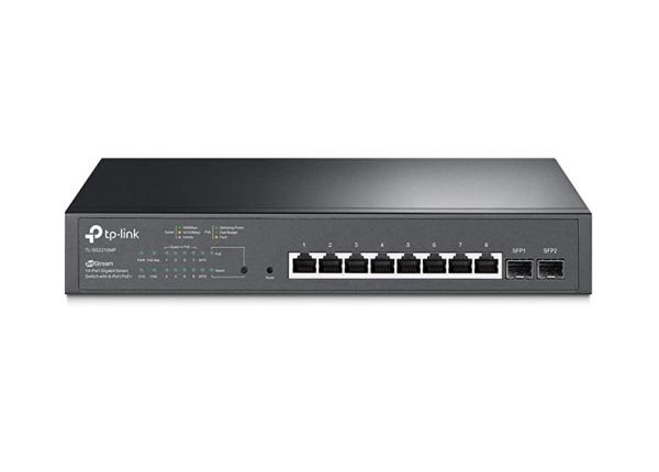 TL-SG2210MP - TP-Link JetStream 8-Ports 10/100/1000BASE-T Ethernet Rack-mountable Network Switch with 2-Ports SFP