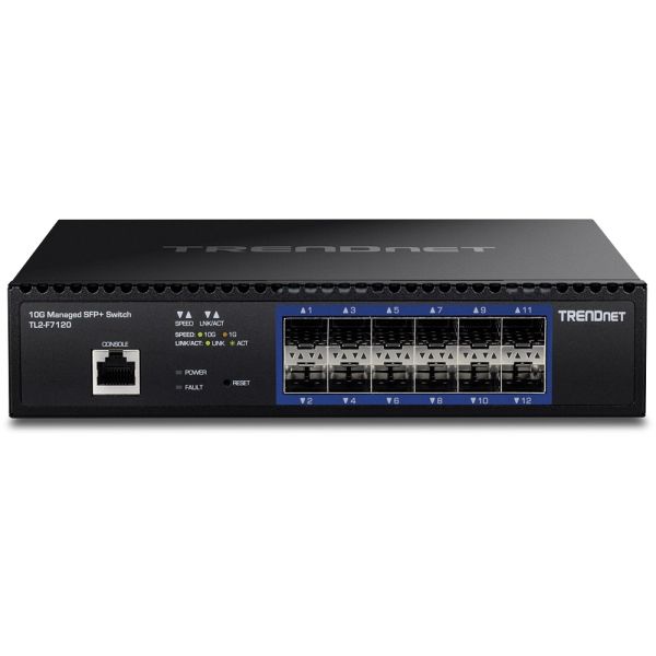 TL2-F7120 - TRENDnet 12-Ports 10GBASE-X SFP+ Layer 3 Rack-mountable Managed Network Switch