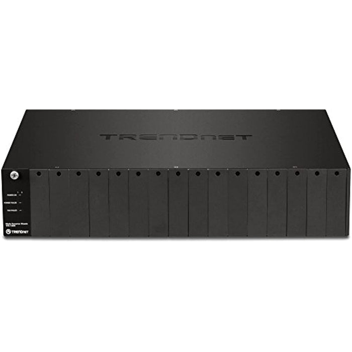 TRENDnet 16-Bay Fiber Converter Chassis System, Hot Swappable, Housing for up to 16 TFC Series Media Converters, Fast Ethernet RJ45, RS-232, SNMP Management Module, Lifetime Protection, TFC-1600 - MFerraz Tecnologia
