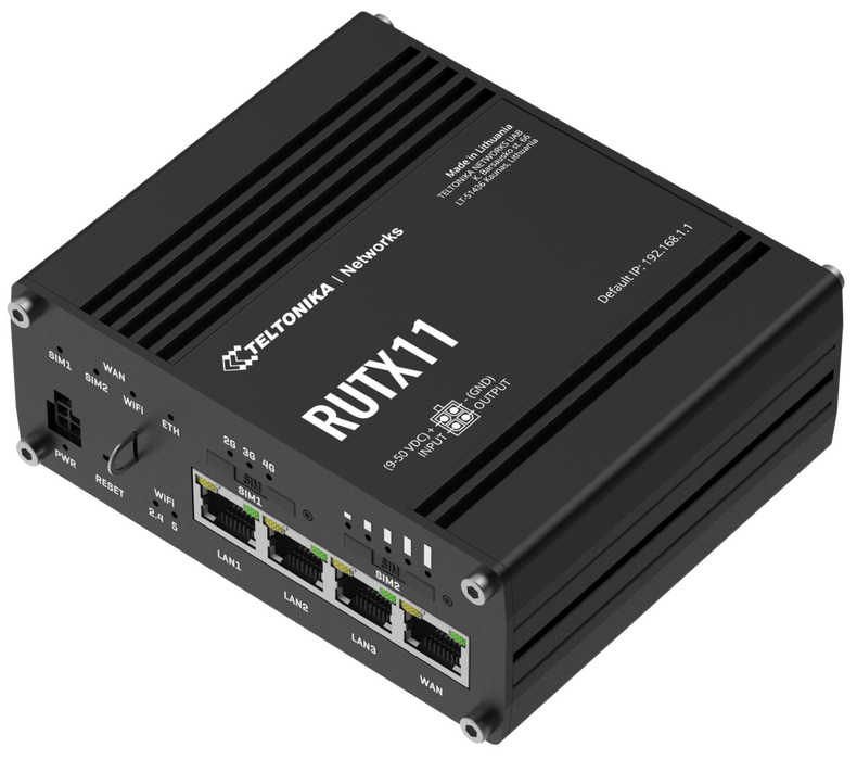 Teltonika RUTX11 DUAL SIM 4G/LTE WI-FI/BT Industrial Cellular Router (RUTX11100400)