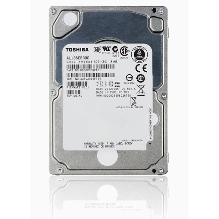 Toshiba AL13SEB300 300GB 10K 64MB Cache SAS 6Gb/s 2.5" Hard Drive | USED