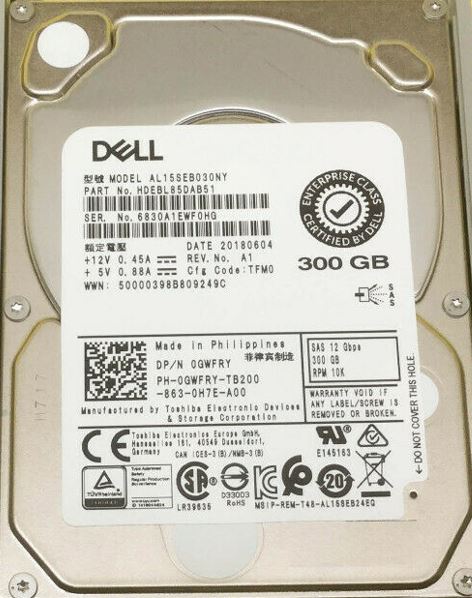 Toshiba AL15SEB030NY 300GB 10K SAS-12Gbps 512n SIE 2.5inch Internal Hard Drive | USED
