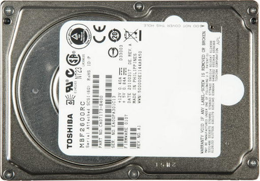 Toshiba MBF2600RC 600GB 10K 16MB Cache SAS 6Gb/s 2.5inch HDD Dell OEM | USED