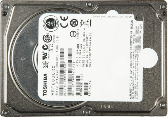 Toshiba MBF2600RC 600GB 10K 16MB Cache SAS 6Gb/s 2.5inch HDD Dell OEM | USED