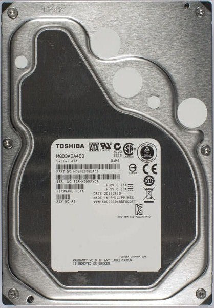 Toshiba MG03ACA400 4TB 7.2K 64MB Cache SATA 6Gb/s 3.5" Hard Drive | USED