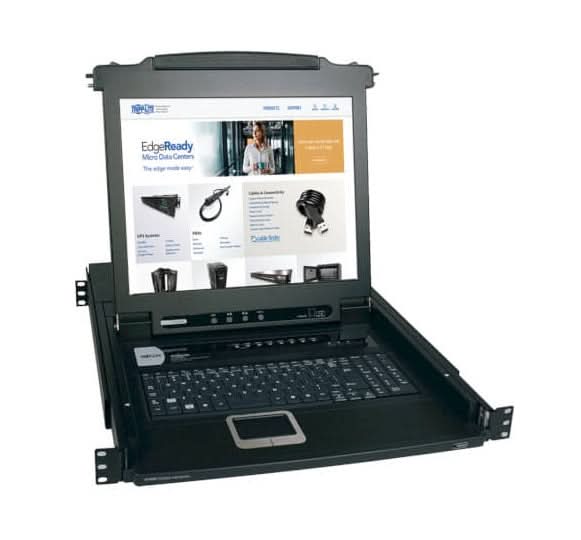 Tripp Lite B020-008-17 8-Ports 1280 x 1024 IP57 Push Button Rack Mount KVM Switch