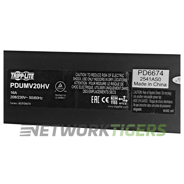 Tripp Lite PDUMV20HV SP 3.7kW 16A 208/230V 0U 6x C19 32x C13 PDU