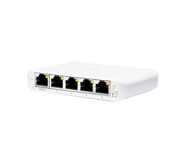 USW-FLEX - Ubiquiti Ultra Flex 4-Ports 10/100/1000BASE-T PoE+ Layer 2 Wall-mountable Managed Network Switch with 1-Port PoE++