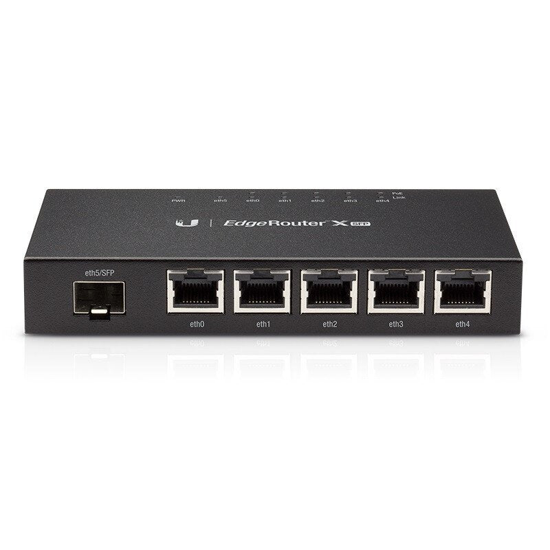 Ubiquiti EdgeRouter X 5-Ports 10/100/1000BASE-T Ethernet Desktop Router with 1-Port SFP - ER-X-SFP